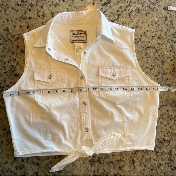 Wrangler White Sleeveless Top size L - Picture 4 of 5